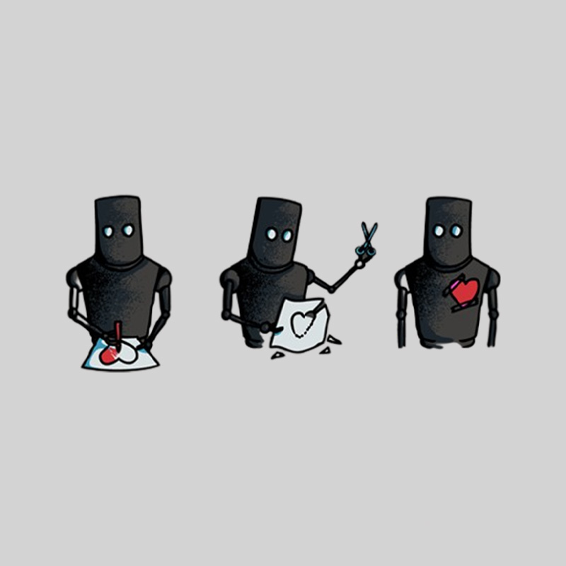 Robot Heart Geek T-Shirt