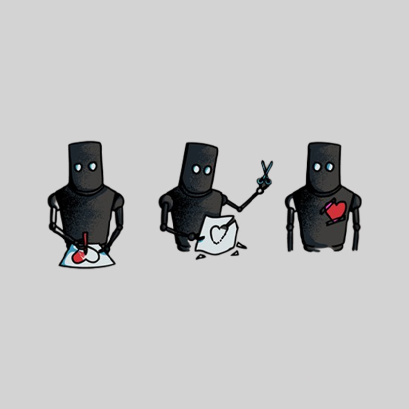 Robot Heart Geek T-Shirt