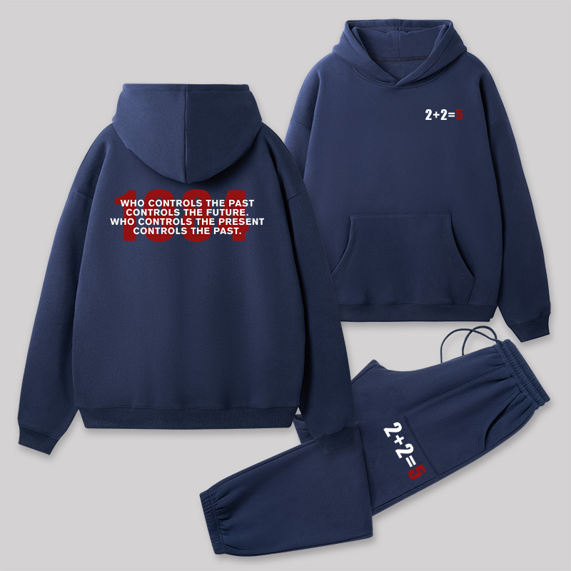 1984 Front and Back Printed Geek Fleece Hoodie Set