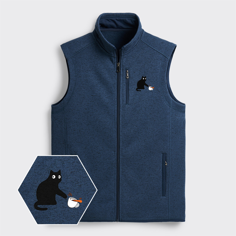 Playful Cat Geek Sweater Fleece Vest