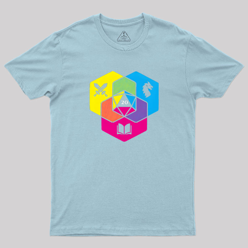 RPG CMYK Dice Venn Diagram Geek T-Shirt