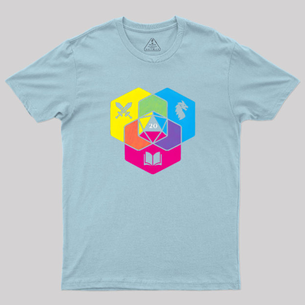 RPG CMYK Dice Venn Diagram Geek T-Shirt