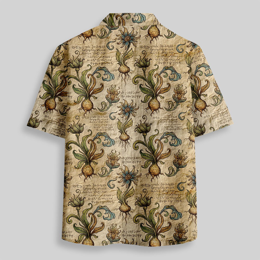Voynich Manuscript Button Up Pocket Shirt