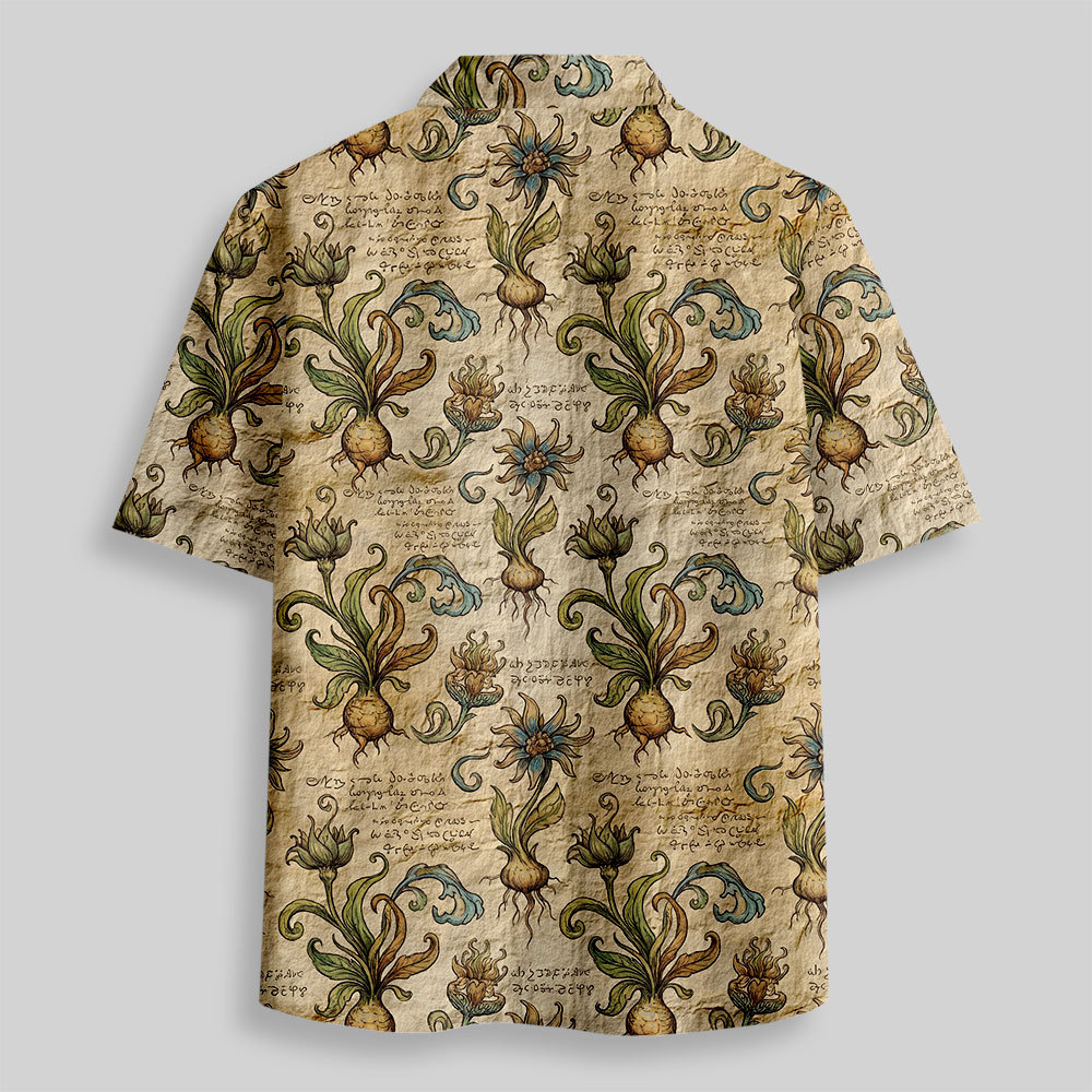 Voynich Manuscript Button Up Pocket Shirt