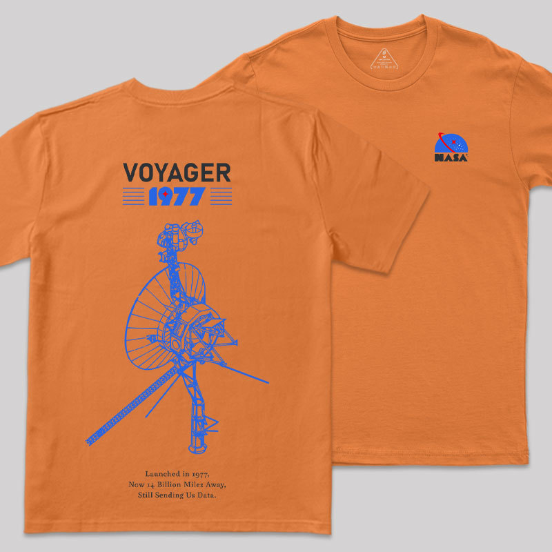 VOYAGER 1977 Front and Back Printing Geek T-Shirt