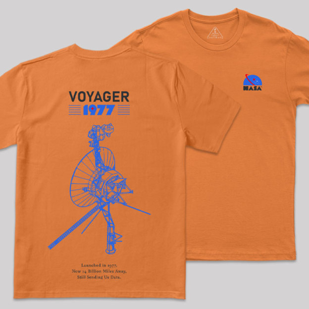 VOYAGER 1977 Front and Back Printing Geek T-Shirt
