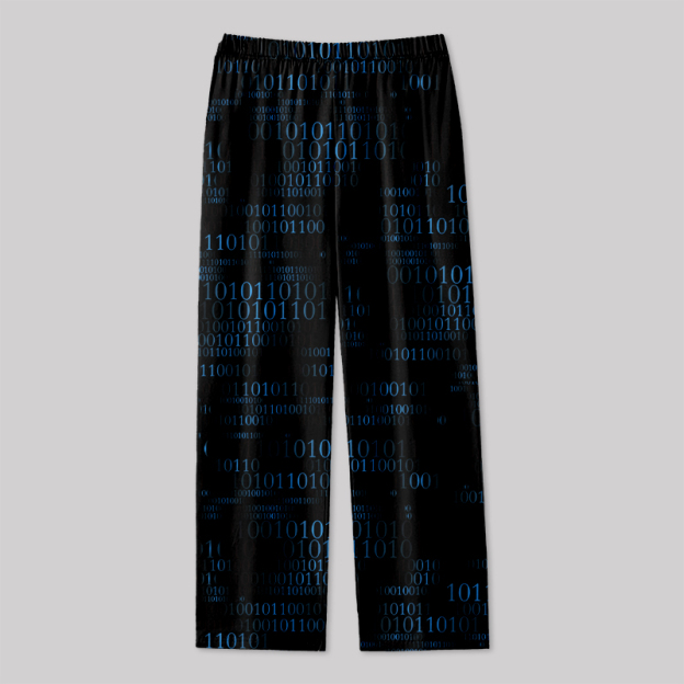 Binary Computer 1s and 0s Black Geek Loungewear Pants
