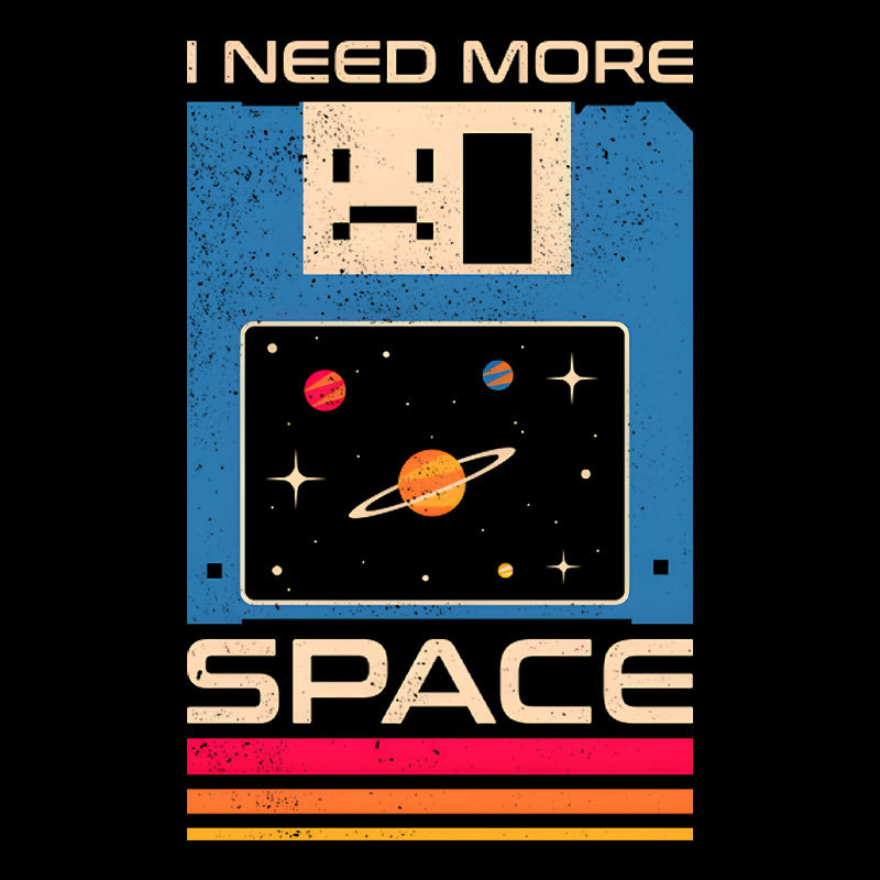I Need More Space Retro Floppy Disk Geek T-Shirt