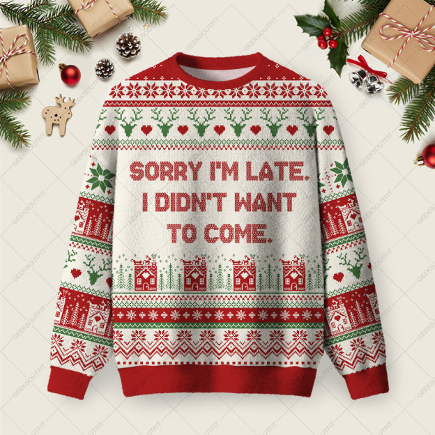Sorry I  AM Christmas Fuzzy Fleece Sweatshirt