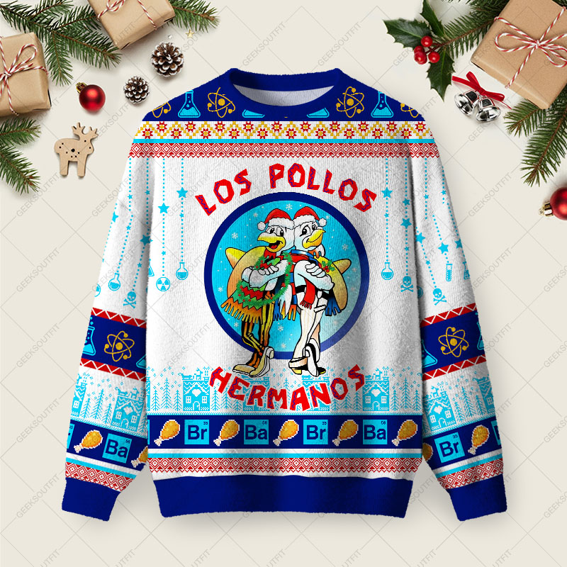 Los Pollos Hermanos Christmas Fuzzy Fleece Sweatshirt
