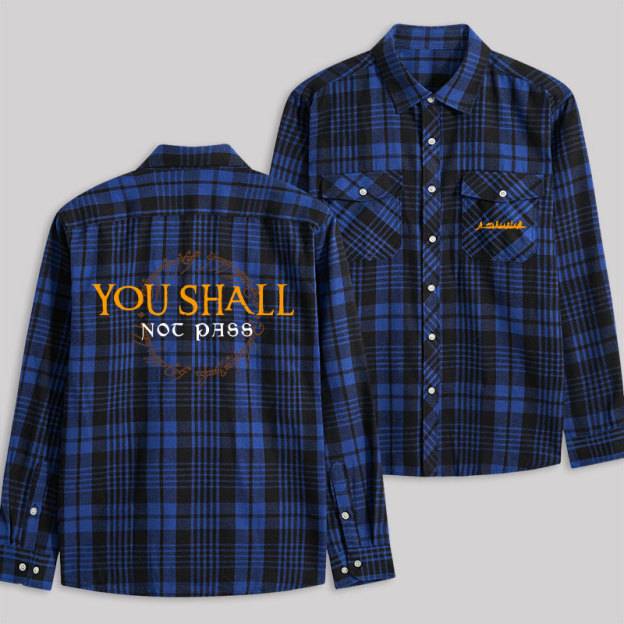 You Shall Not Pass Plaid Flannel Shirt