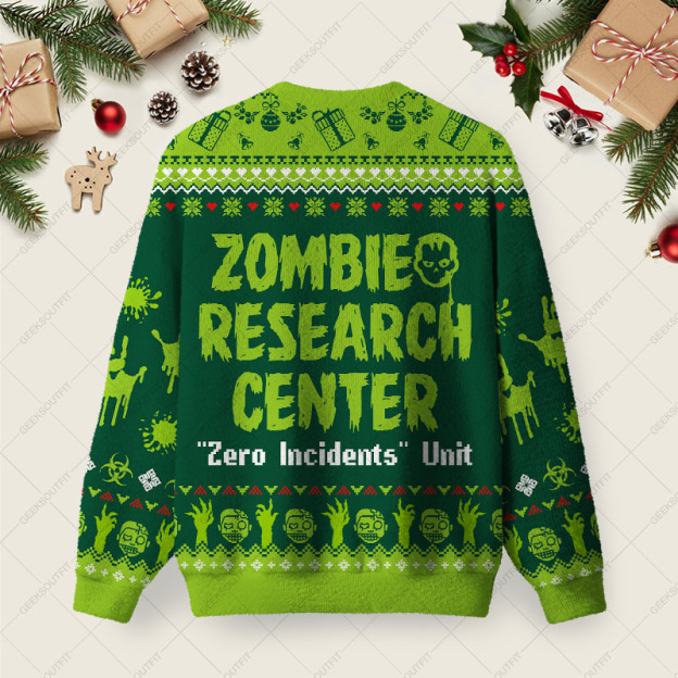 Zomibe Research Center Ugly Christmas Fuzzy Fleece Sweatshirt