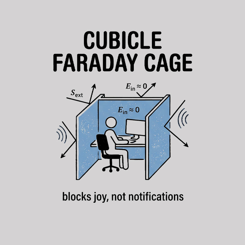 Cubicle Faraday Cage Geek T-Shirt