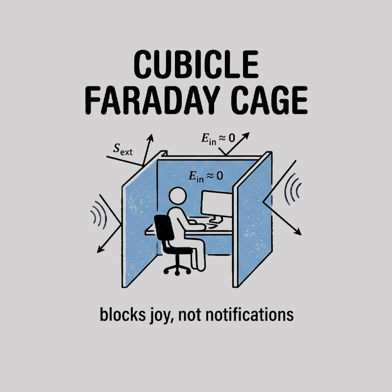 Cubicle Faraday Cage Geek T-Shirt