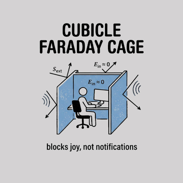 Cubicle Faraday Cage Geek T-Shirt