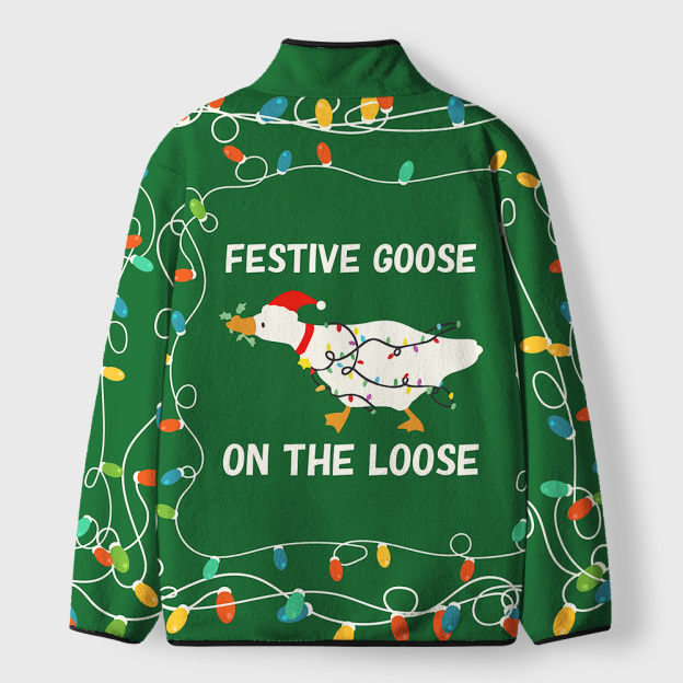 Festive Goose Escape Geek Polar Fleece Full-Zip Jacket