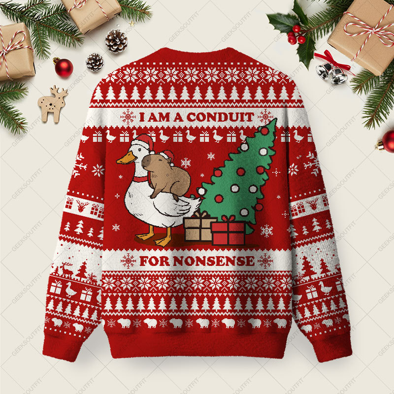 For Nonsense Ugly Christmas Fuzzy Fleece Sweatshirt