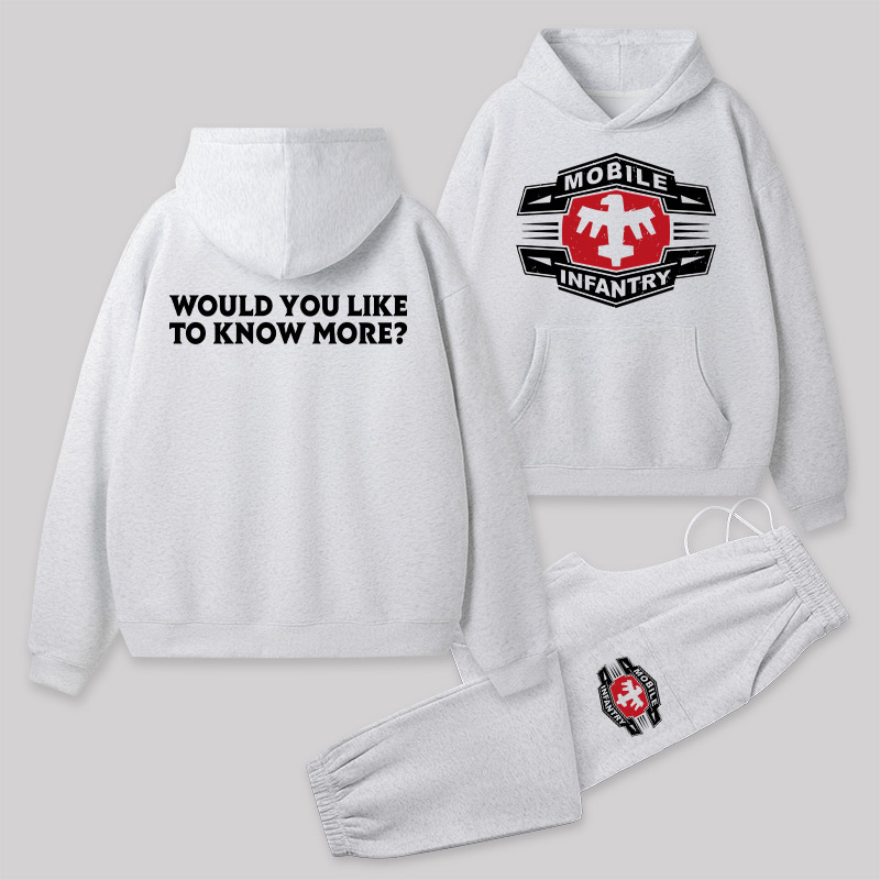 Starship Recruit Front and Back Printed Geek Fleece Hoodie Set