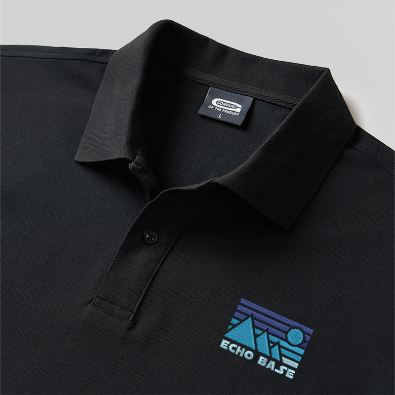 Hoth Outpost Geek Embroidered Polo Shirts
