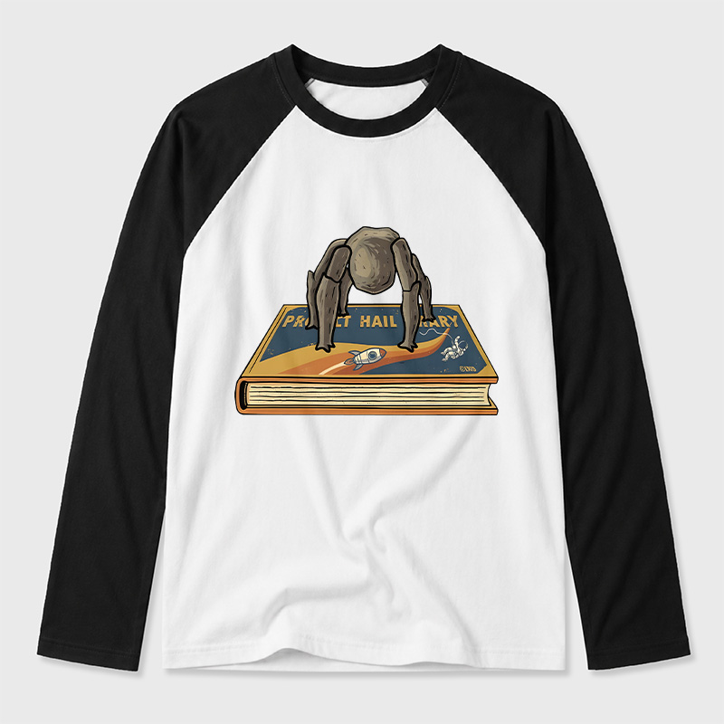 Funny Rocky Geek Retro Raglan Long-Sleeve Tee