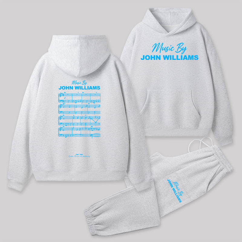 Music by John Williams Front and Back Printed Geek Fleece Hoodie Set