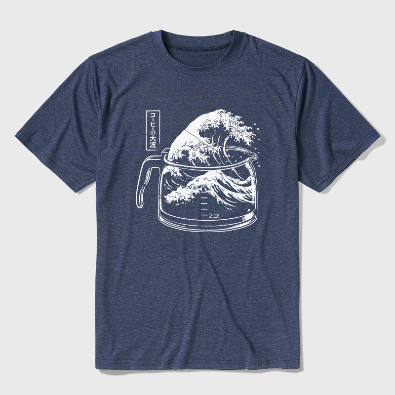 The Great Wave Of Caffeine Ultra Soft Heather Tee