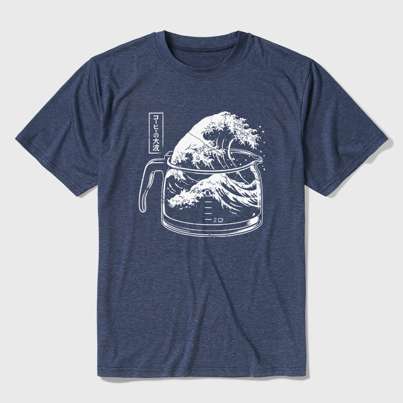 The Great Wave Of Caffeine Ultra Soft Heather Tee