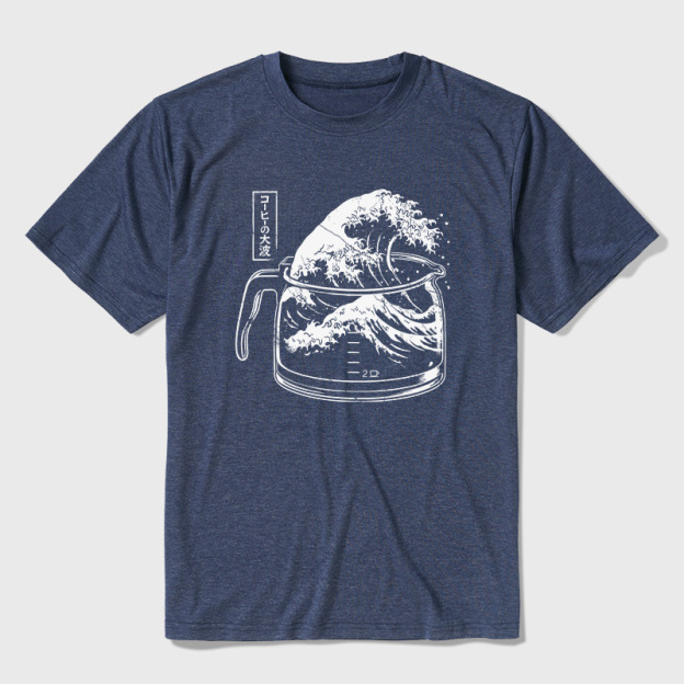 The Great Wave Of Caffeine Ultra Soft Heather Tee