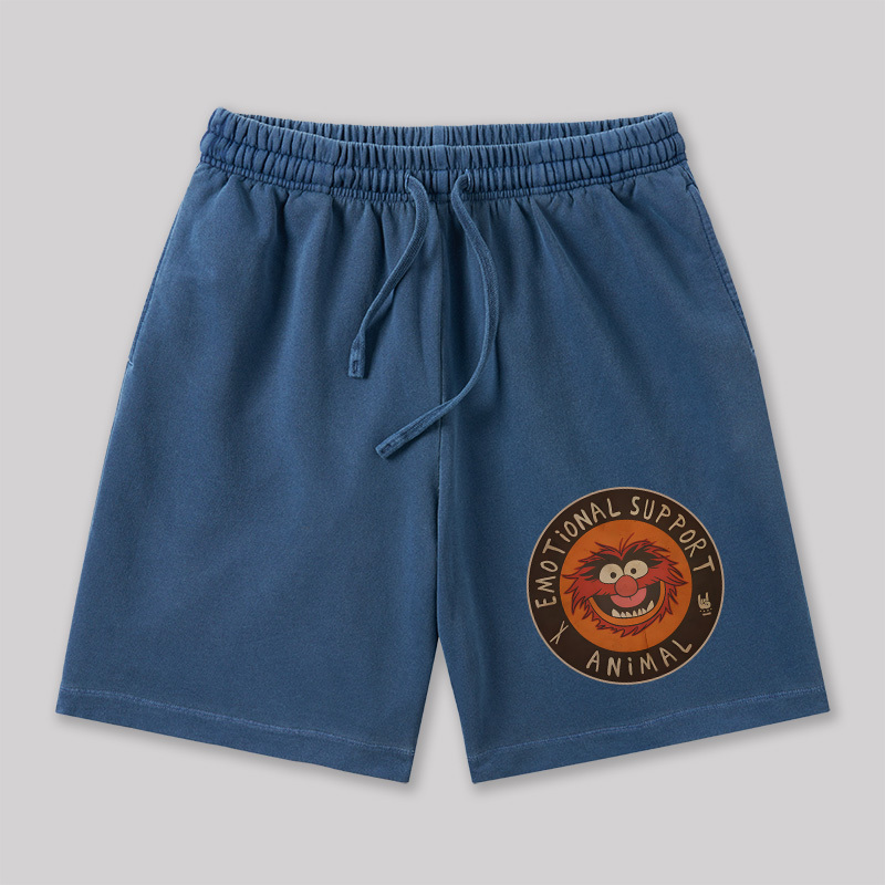 Vintage 70s Muppets Emotional Support Animal Geeky Washed Shorts
