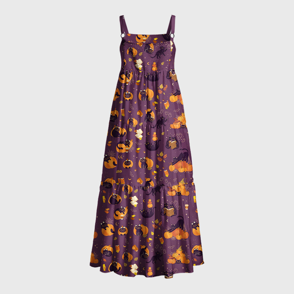 The Night Owl's Spell Geek Tiered Cami Maxi Dress