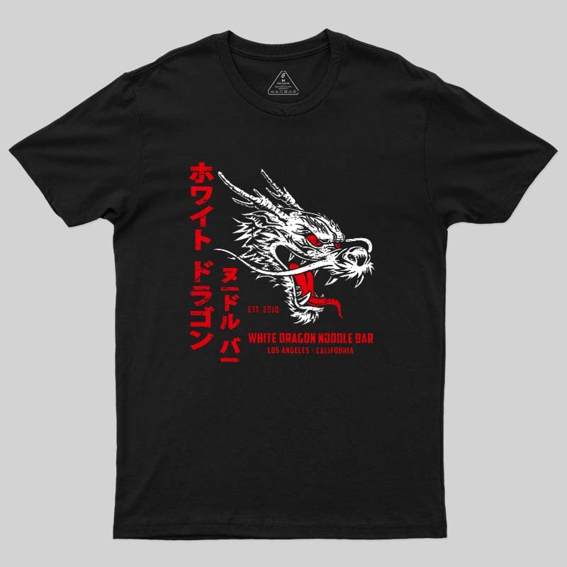 White dragonnoodlebar Flat Geek T-Shirt