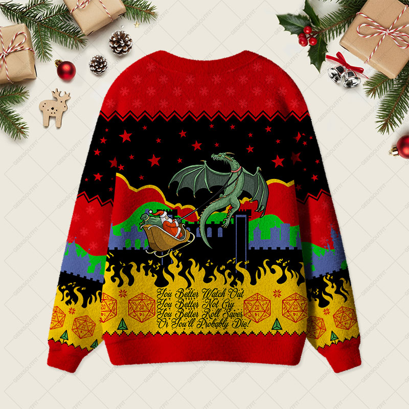 Christmas D20 Lover Geek Ugly Cardigan Sweaters 