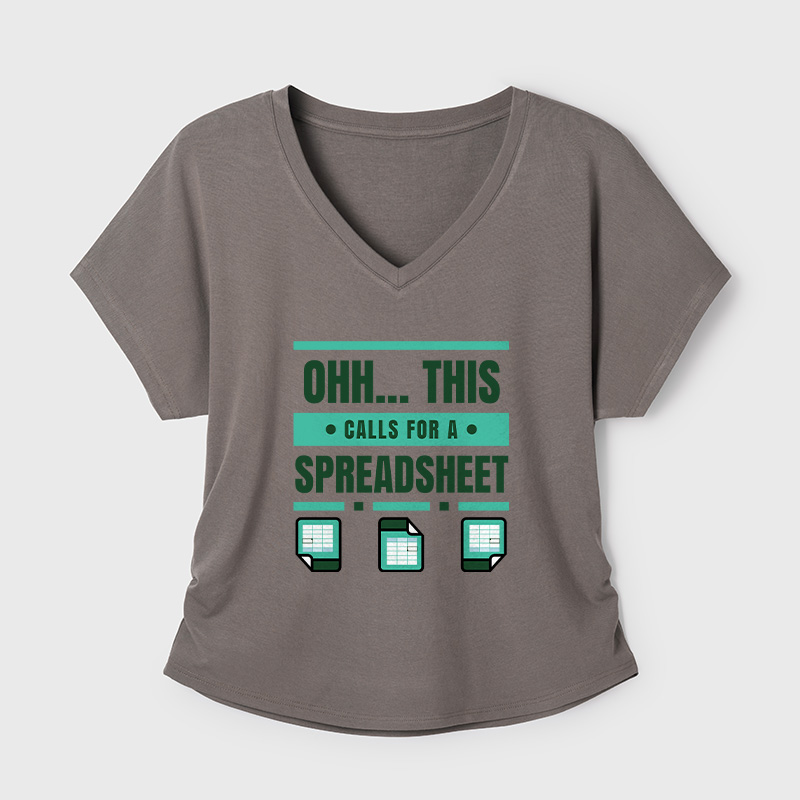 This Calls For A Spreadsheet Office Software Geek Dolman Sleeve V-Neck Shirt