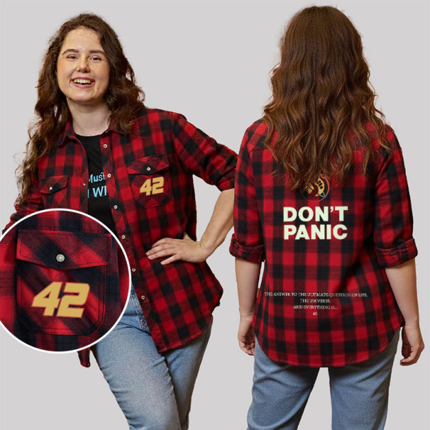 Don't Panic Plaid Flannel Shirt