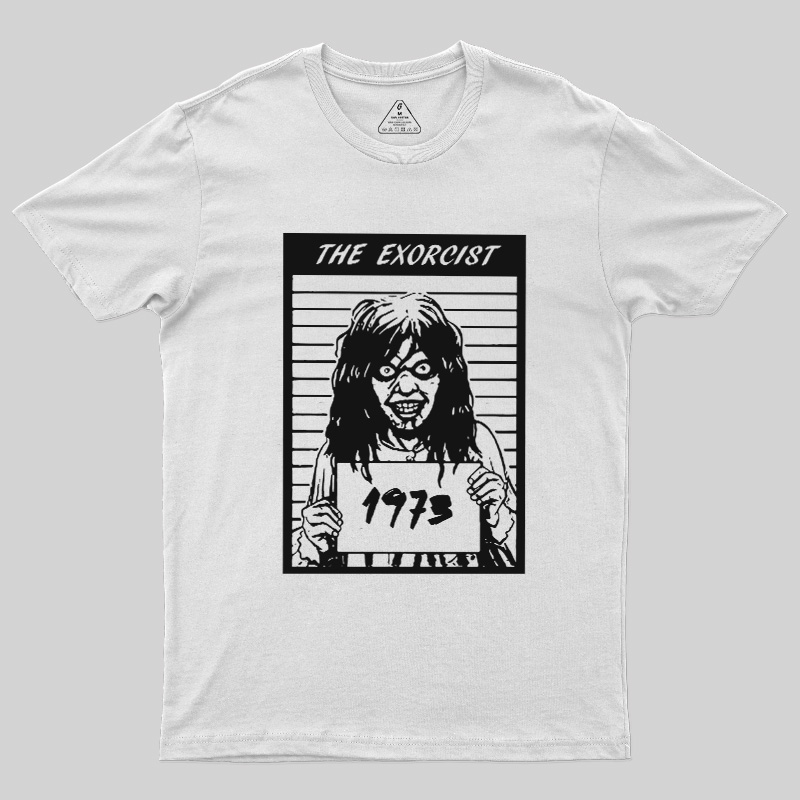 70s Cult Horror Mugshot Line Art Geek T-Shirt