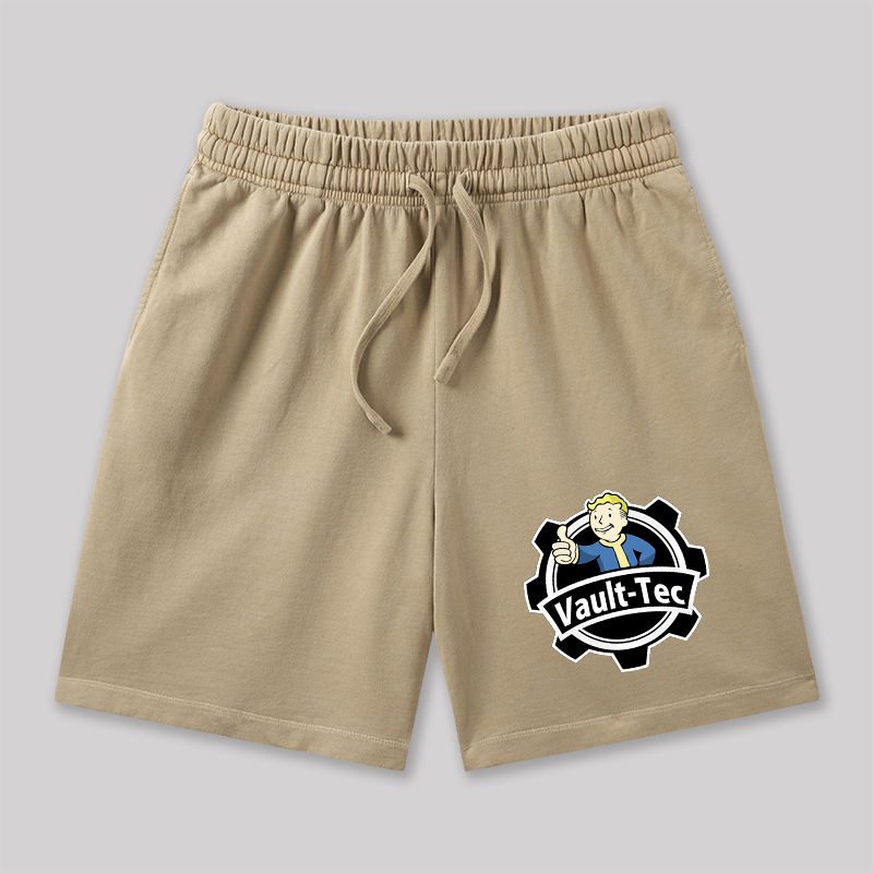 Vault-Tec Funny Game Geeky Washed Shorts