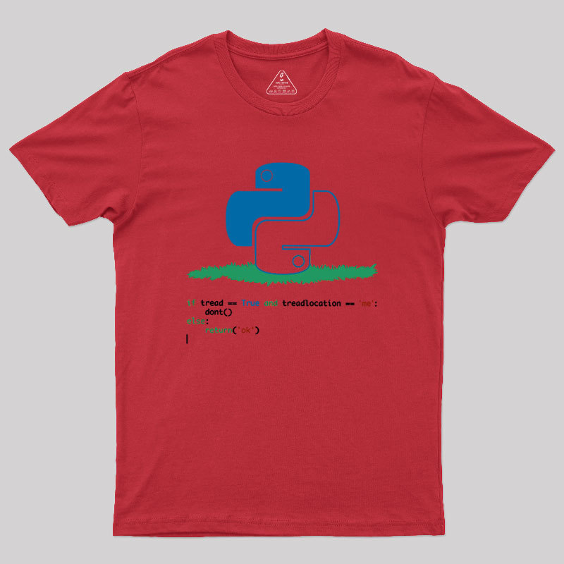 Python Dont Tread On Me Code Pun Geek T-Shirt