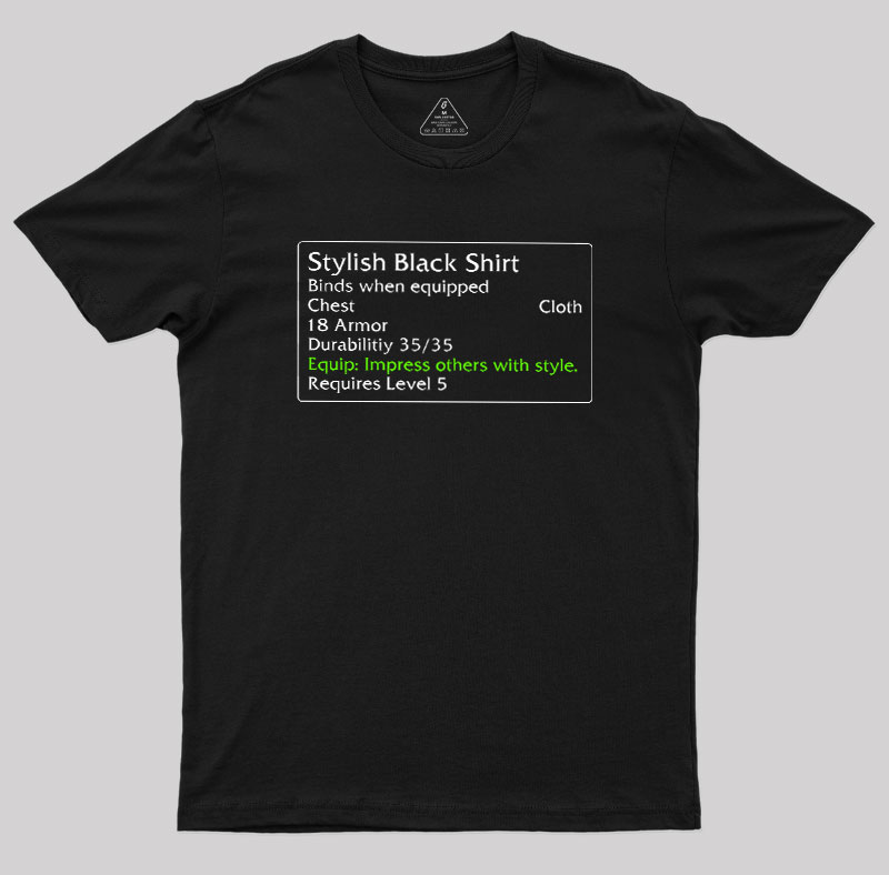 Stylish Black Shirt Essential Geek T-Shirt