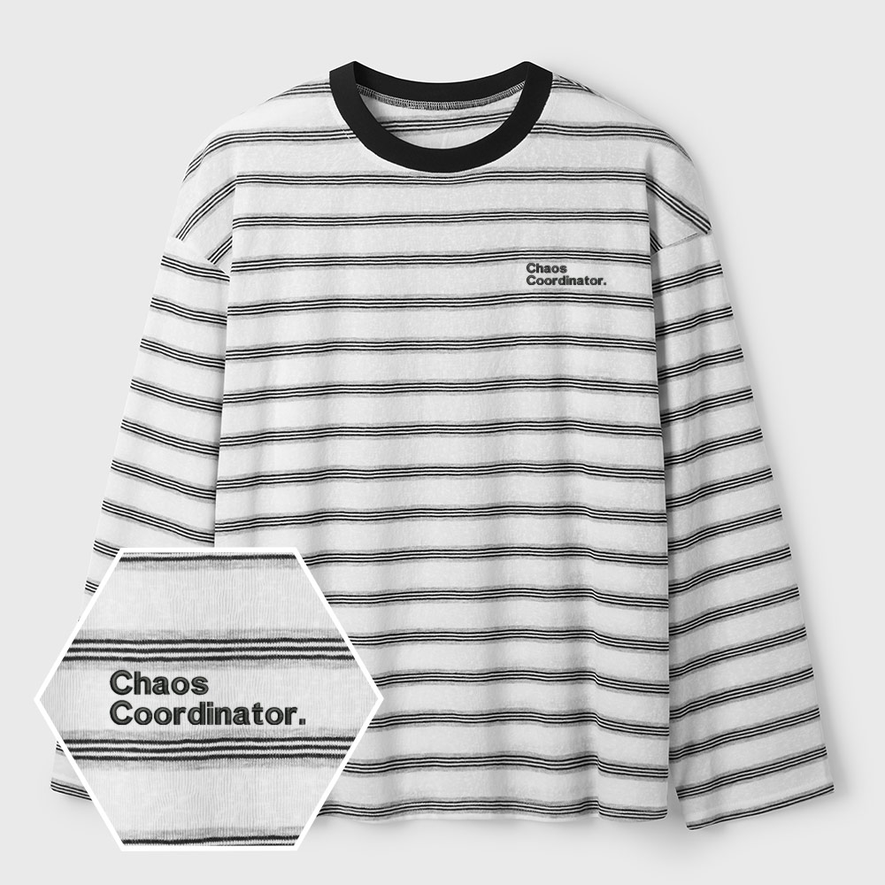 Chaos Coordinator Lycra Striped Embroidered Long-Sleeve Shirts
