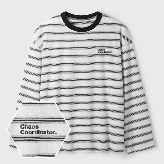 Chaos Coordinator Lycra Striped Embroidered Long-Sleeve Shirts