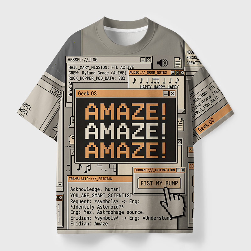 Amaze Geek Eco Oversized Graphic Tees