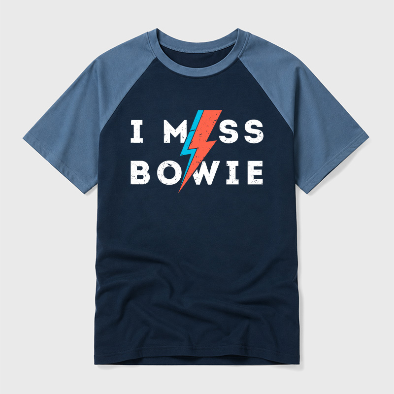 I Miss Bowie Geek Retro Raglan T-Shirt