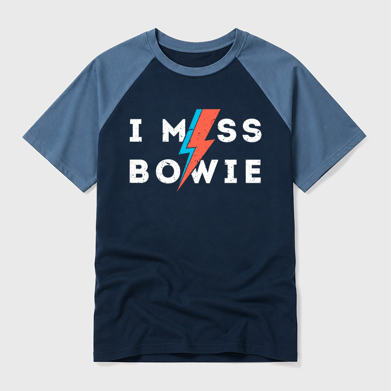 I Miss Bowie Geek Retro Raglan T-Shirt