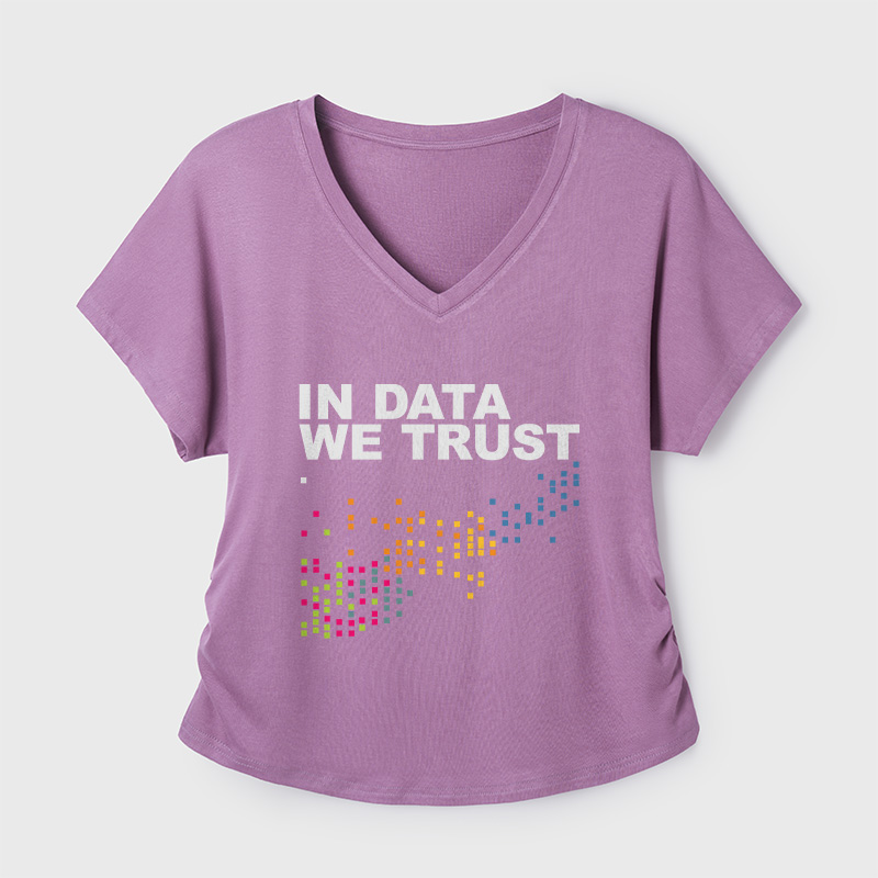 In Big Data We Trust Geek Dolman Sleeve V-Neck Shirt