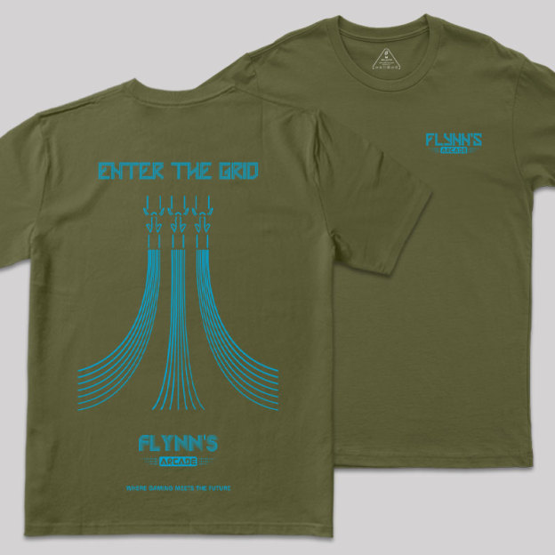 Enter The Grid Front and Back Printing Geek T-Shirt