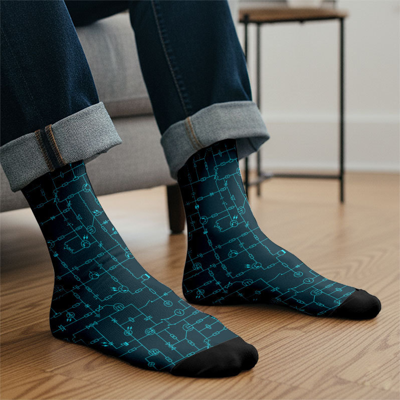 Electronic Components Arrow Dark Blue Men's Socks