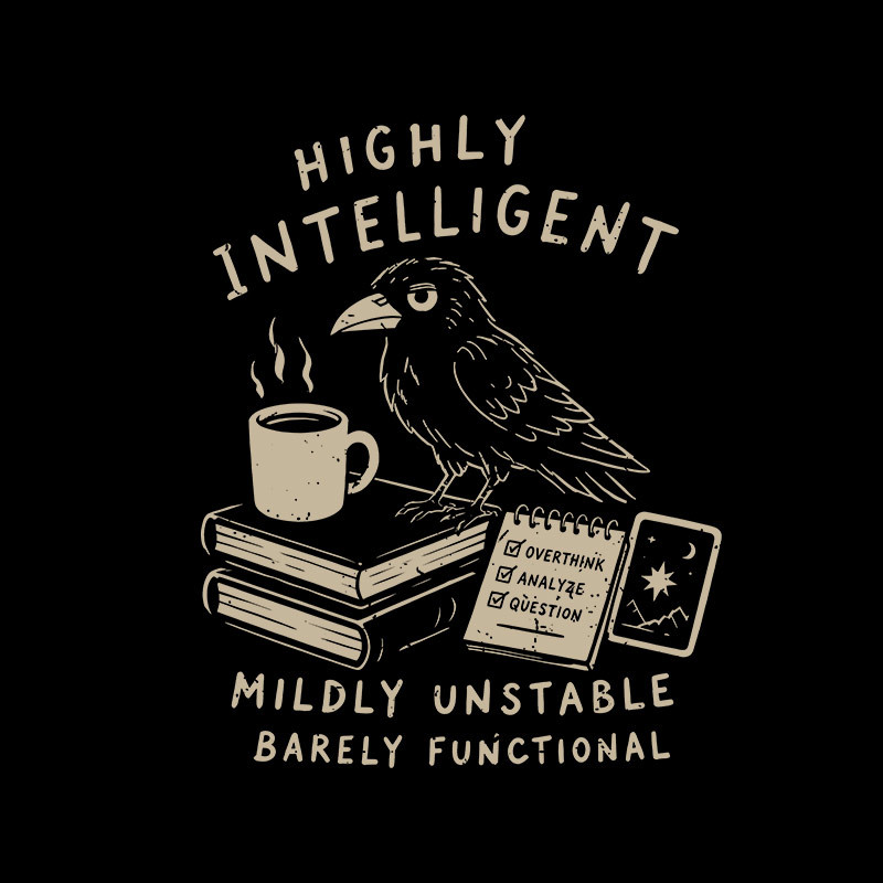 The Overthinking Crow Geek T-Shirt