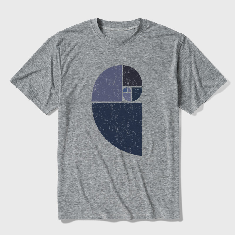 Distressed Fibonacci Spiral Ultra Soft Heather Tee