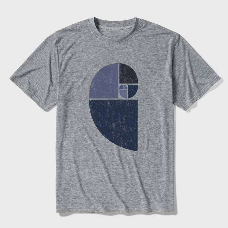 Distressed Fibonacci Spiral Ultra Soft Heather Tee