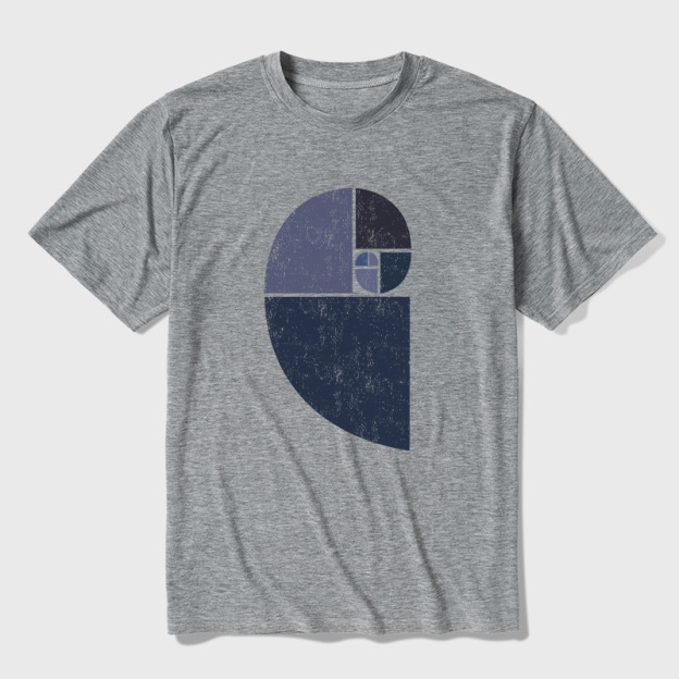 Distressed Fibonacci Spiral Ultra Soft Heather Tee